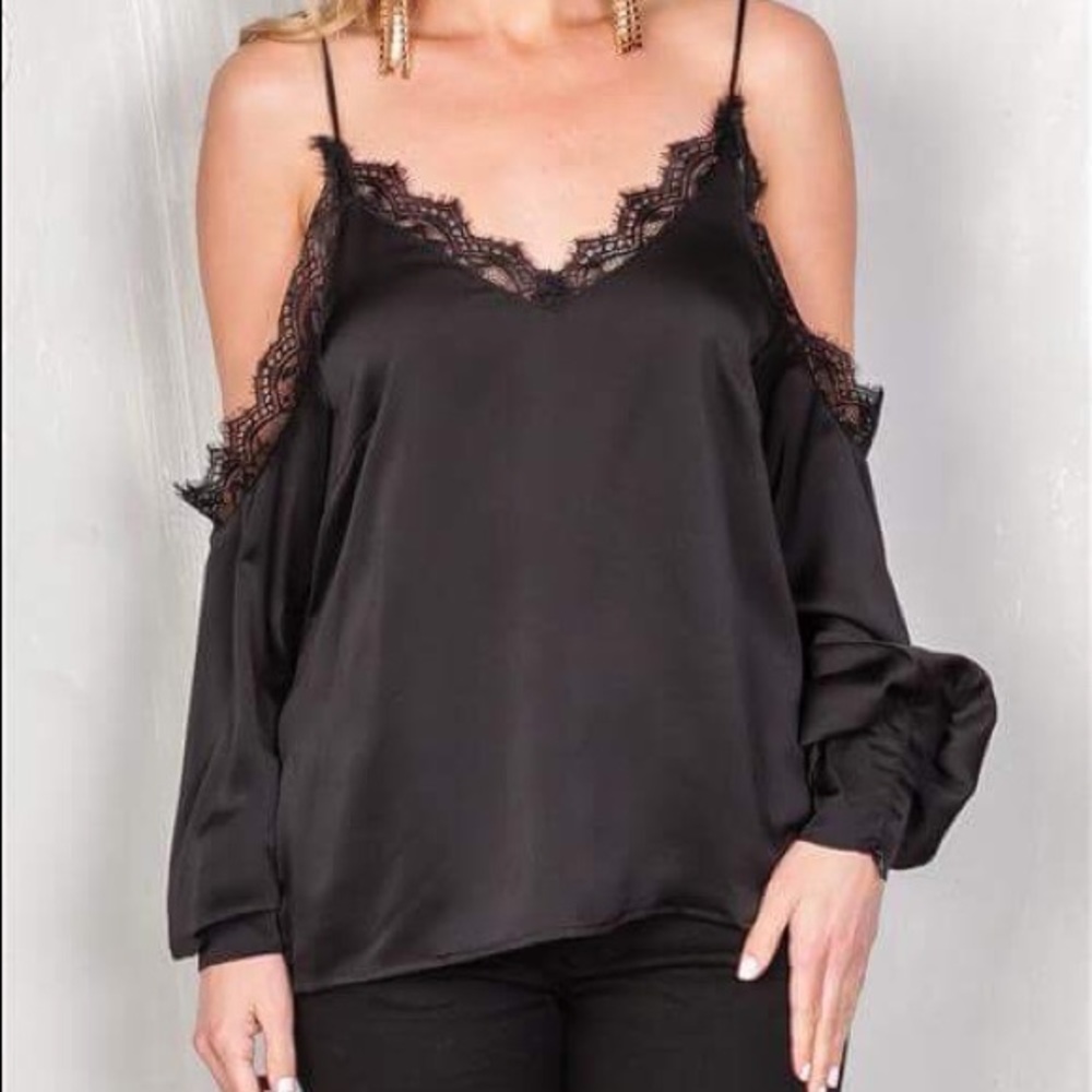 Black silk top